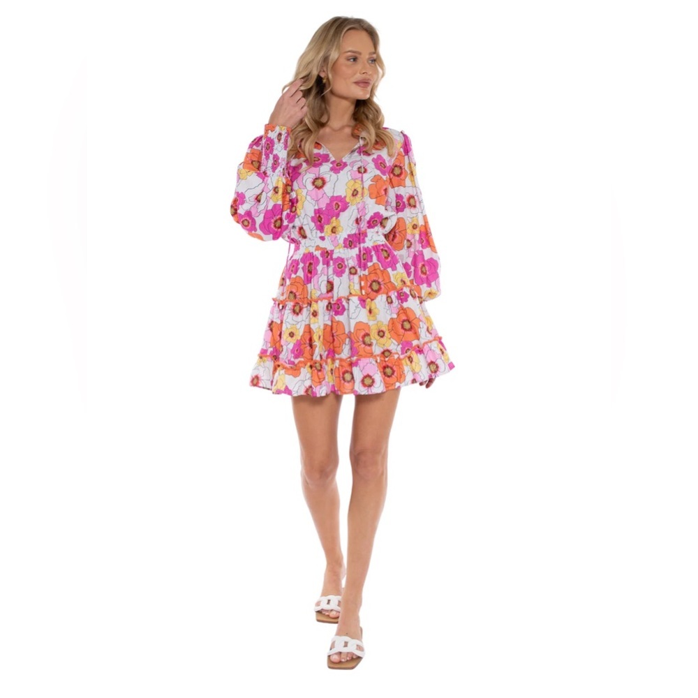 Taj by Sabrina Crippa Sofi Cotton Mini Dress Womens Size Small